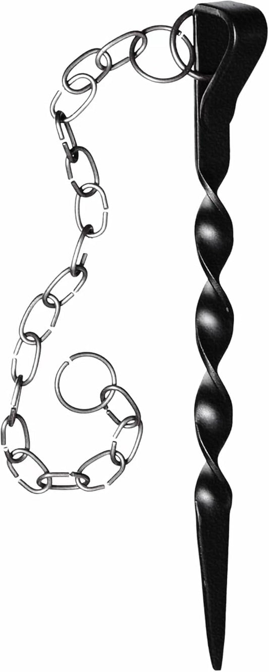 Rain Chain Anchor Stake for Copper Gutter Chains, 30'' Powder Coated Iron Downspout Chains Anchoring, Universal Fit Outside Rain Catcher System Accessories, Replacement for Basin and Barrel in Autumn.