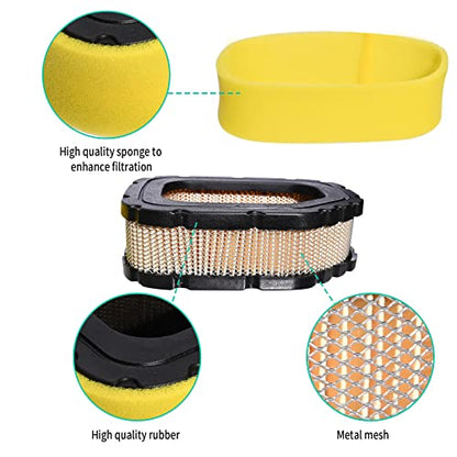 Saihisday 32 083 03-S Air Filter and 52 050 02-S Oil Filter Kit for Kohler SV710 SV715 SV720 SV730 SV735 SV740 Engine Replacement for Kohler Lawn Mower, Replaces 32-883-03-S1, 3208303-S