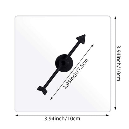 VABBHK 16 Pieces Transparent Spinners Dry Erase Math Spinner with Rotating Arrow for Adult Party Season and New Year Entertainment (Black, Yellow)