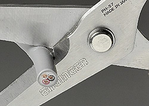 Versatile Scissors with Integral Finger Guard - cuts Kevlar Fibre, Leather Belts, Mains Cable,Copper Braid, coaxial Cable, Rope & More. Made in Japan. Engineer ph-57