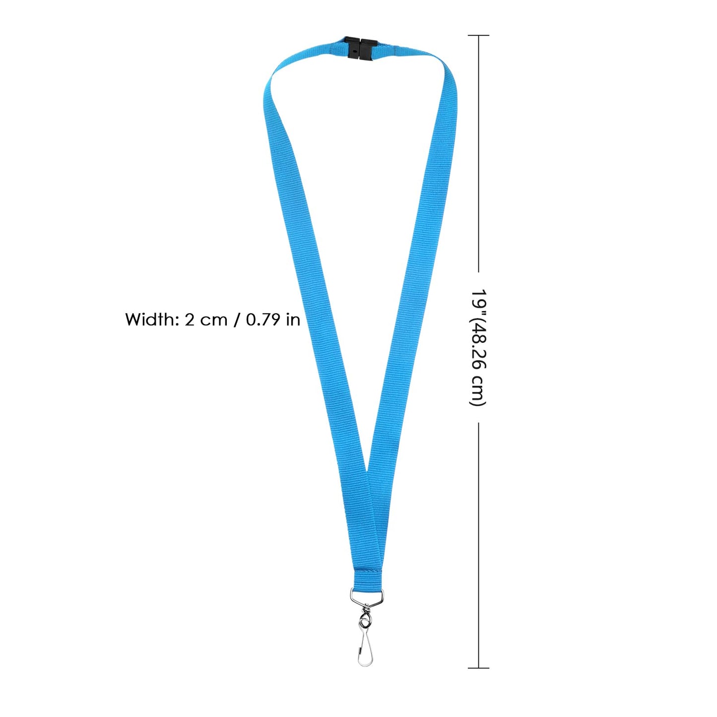 24-Pack Sky Blue Breakaway Lanyards, Durable Polyester Neck Straps for ID Cards, Keys, Office, School & Events