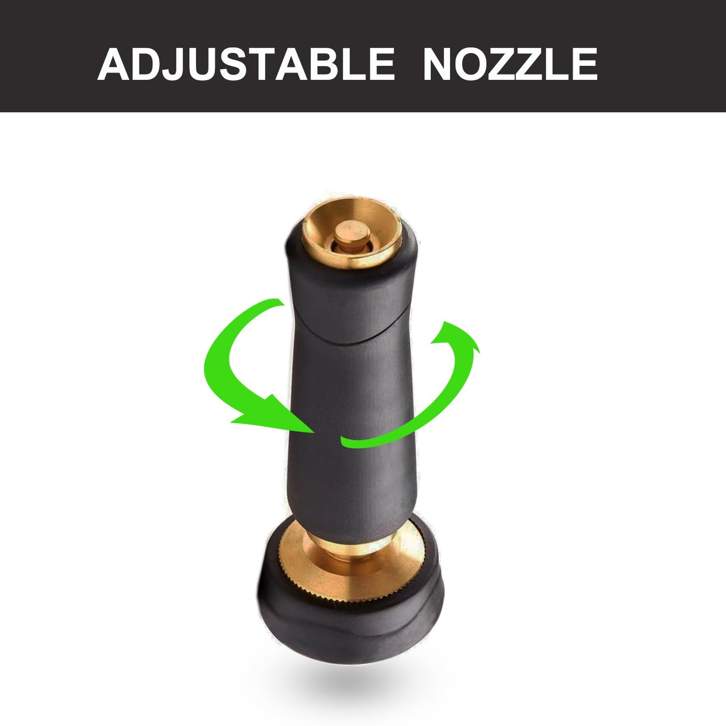 Brass Hose Nozzle, 2 Pack Heavy-Duty Adjustable Garden Twist Hose Nozzle Shut Off Valve, Suitable for Watering Flowers, Lawns, Cleaning Ground, Cleaning Car