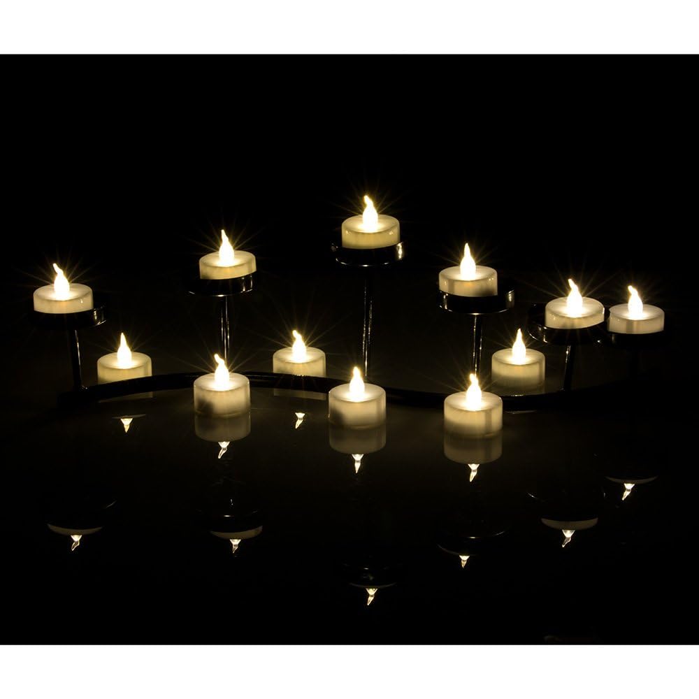 AGPtEK Timer Flickering Flameless LED Small Tealight Battery-Operated Tealights for Wedding Holiday Party Home Decoration 24pcs(Warm White)