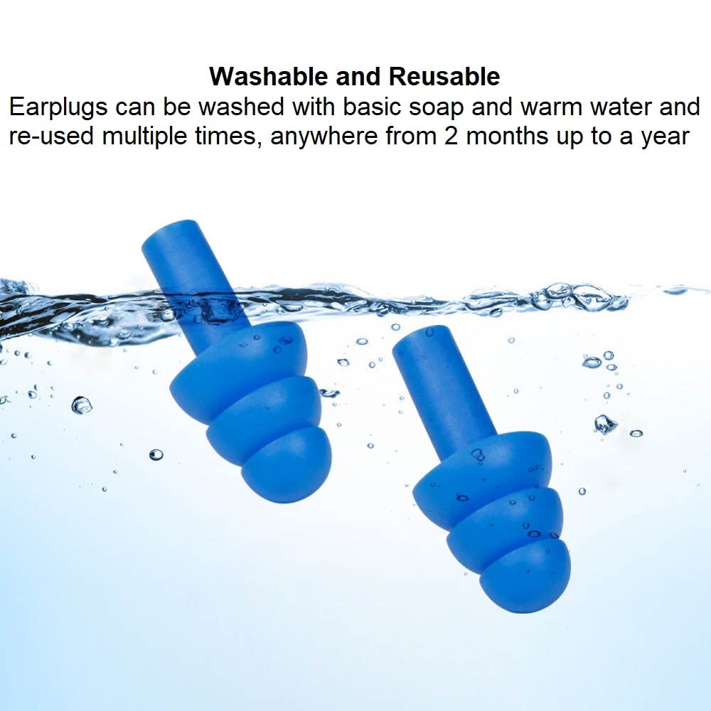 Quality Plugs by Rips 100 Pair Reusable Soft Silicone Ear Plugs - Waterproof, Washable, Noise Cancelling - Perfect for Swimming, Music Concerts, Construction, Shooting, Hunting, Motor Sports, Sleeping