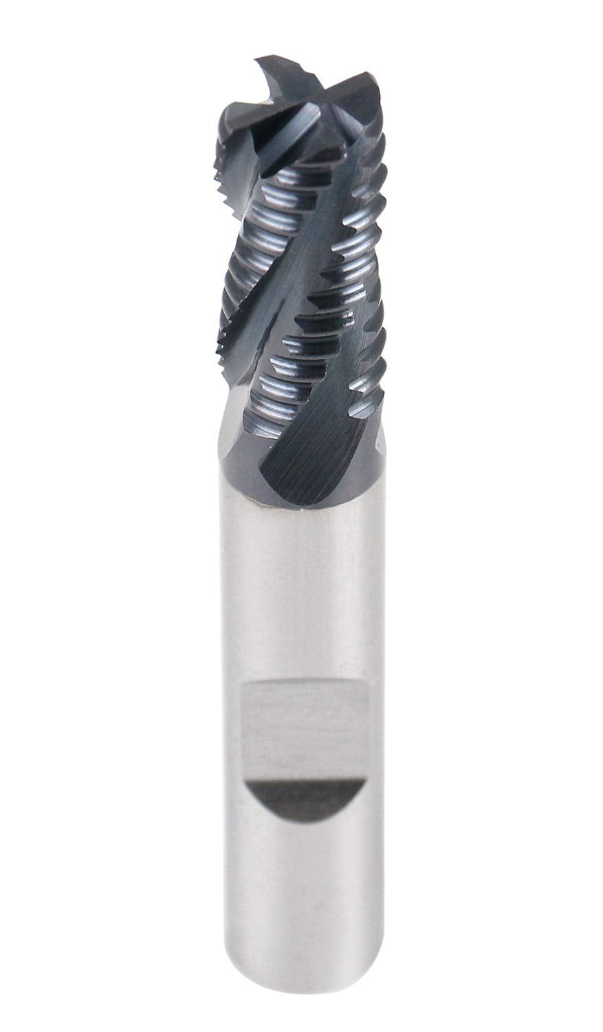Accusize Industrial Tools 3/8'' Dia by 3/8'' Shk Dia Coarse Tooth M42 8% Cobalt Tialn Roughing End Mill, 3/4'' Flt Length, 2-1/2'' Oal, 1102-0038