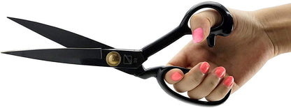 Sewing Scissors - Fabric Scissors 10 inch - Tailor's Dressmaking Shears Heavy Duty for Fabric, Leather Cutting, Sewing, Dressmaking, Tailoring, Altering (Right-Handed, Black)