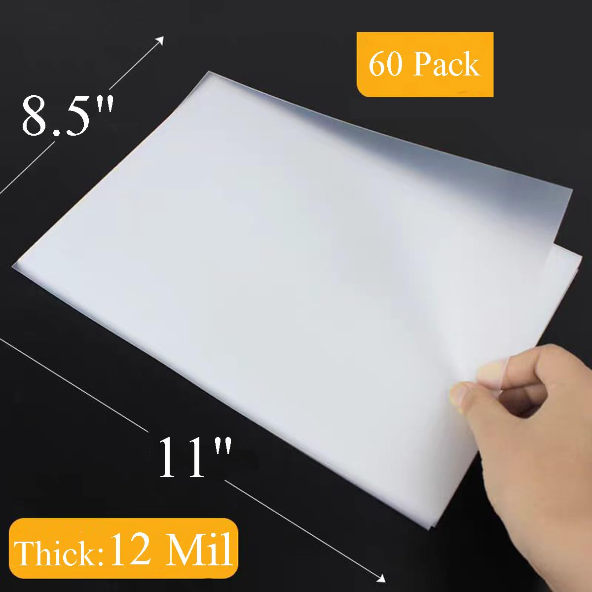 Aisetmoon 60 Pack Binding Presentation Covers 8 x 11 Inches, 12 Mil Clear Binding Covers Set, Cover Sheets for Binding, Binding Supplies, Square Corners, Un-Punched