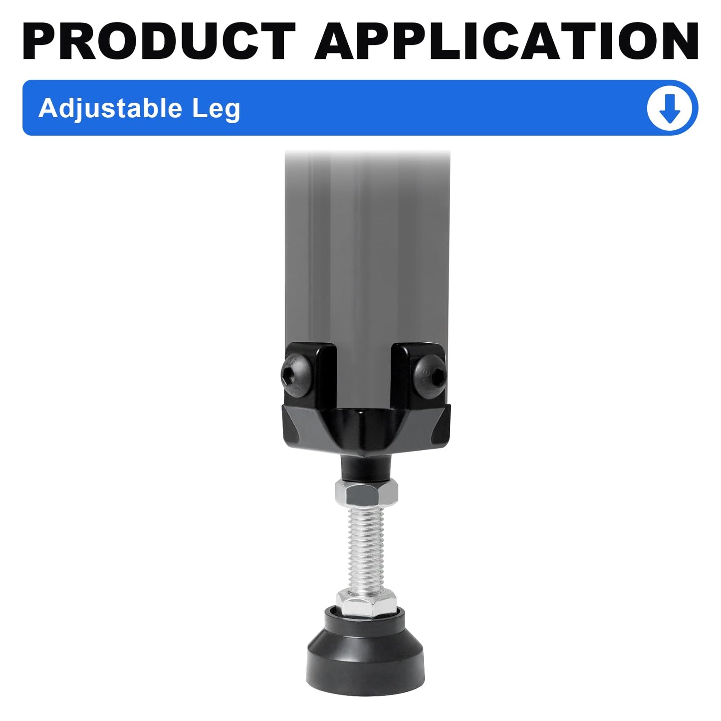 Seekliny 4040 Extrusion Adjustable Leg Feet for 40x40 T-Slot V-Slot Aluminum Extrusion Hardware Accessories Black 4 Pack