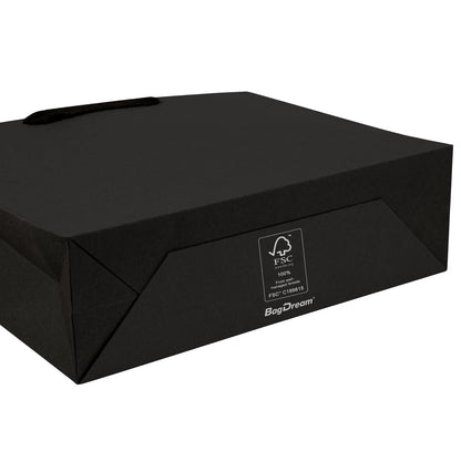 BagDream Black Gift Bags 25 Pack 10.6x3.1x8.3 Heavy Duty Kraft Paper Bags with Handles for Boutique, Wedding Party Favor Bags, Grocery Retail Merchandise Bags Medium Gift Paper Sacks