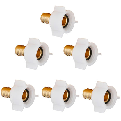 WHK Pex Adapter 1/2 inch X 1/2 Pex Female Fittings NPT PEX Swivel Adapter,RV PEX Plumbing Fittings Brass Crimp Fitting Pex Faucet Connector - Lead Free(6Packs)…