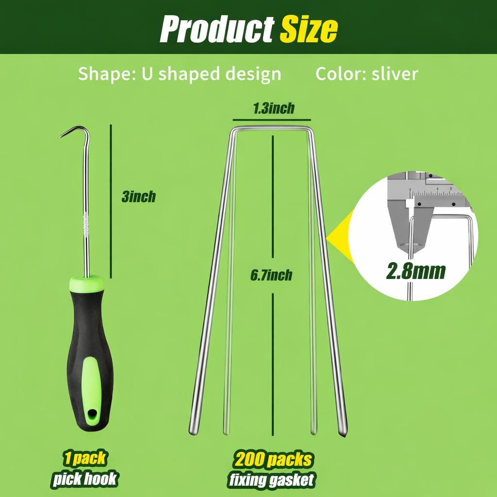 100 Pack 6 Inch Heavy Duty Garden Stakes Landscape Staples, Thickness Anti-Rust Steel U Shaped Galvanized Pins Garden Staples for Tents, Turf, Privacy Fences