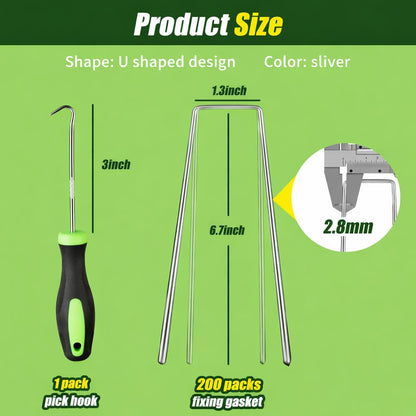 100 Pack 6 Inch Heavy Duty Garden Stakes Landscape Staples, Thickness Anti-Rust Steel U Shaped Galvanized Pins Garden Staples for Tents, Turf, Privacy Fences