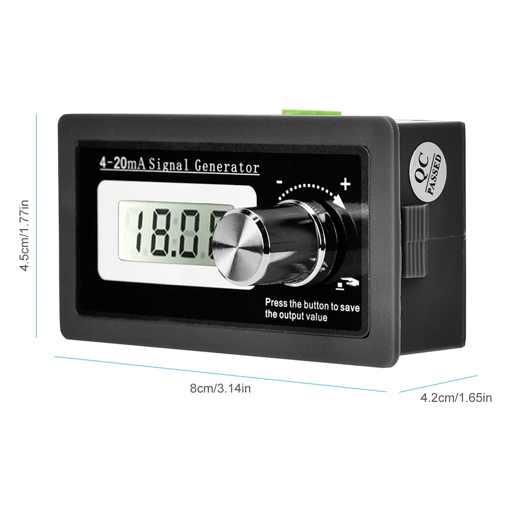 Signal Generator, 4-20mA 15-30V High Accuracy Current Loop Signal Generator Frequency Generator Two-Wire Transducer Test with LCD Display (Black)