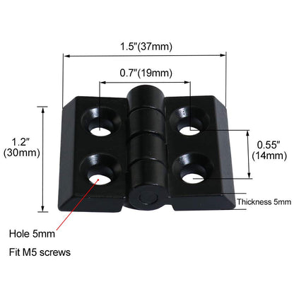 Boeray 2 Sets 2020 Aluminum Extrusion Profile Slot 6mm Door Handle and Frame Hinges Install Kit-4pcs Black Zinc Alloy Hinges, 2pcs Aluminum Handles,20pcs T-Nuts, 20pcs Hex Screws,2pcs Wrench
