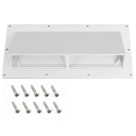 RV Range Hood Vent Cover, RV Stove Exhaust Vent Cover Replacement with Screen & Damper, Waterproof Exterior Vent for Camper Trailer Motorhome, Includes 10Pcs Screws, White