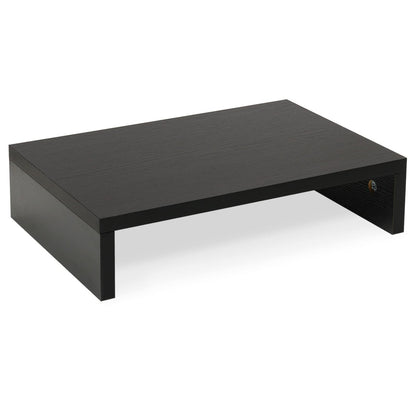 TEAMIX Monitor Stand Riser-14.2 inch, Wood Monitor Riser with Storage for Desk Small Monitor Stand TV/Screen/PC/Laptop Riser Computer Stand Desktop Shelf (Black, 36L x 24W cm)