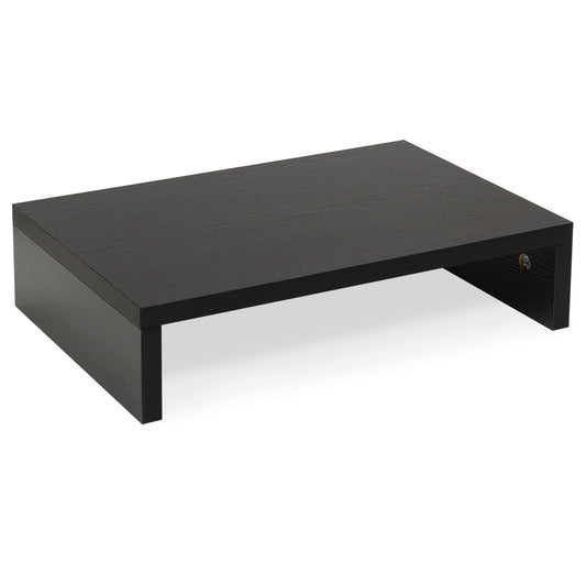 TEAMIX Monitor Stand Riser-14.2 inch, Wood Monitor Riser with Storage for Desk Small Monitor Stand TV/Screen/PC/Laptop Riser Computer Stand Desktop Shelf (Black, 36L x 24W cm)
