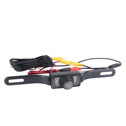 Car Backup Camera, Long License Plate Frame Camera, HD Night Vision 8 Lights Reverse Infrared Waterproof Vehicle Mounted Rearview Camera for Universal Cars