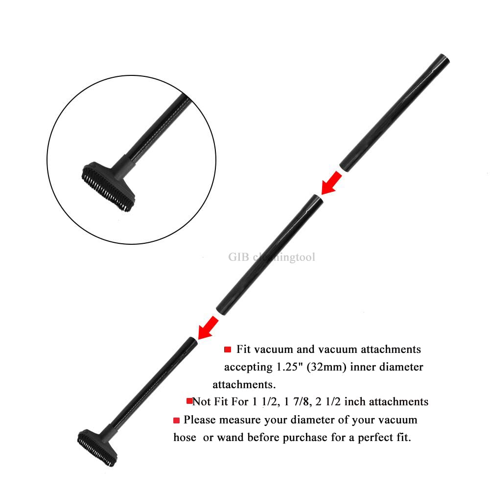 9 Pcs Vacuum Attachments Fit for Shop Vac Accessories 1 1/4" - 3 Pcs Vacuum Extension Wand, 1 1/4 inch (32 mm) & 1 3/8 inch (35 mm) Vacuum Hose Adapter, 1 1/4 inch Vacuum Cleaner Accessories Brush Kit