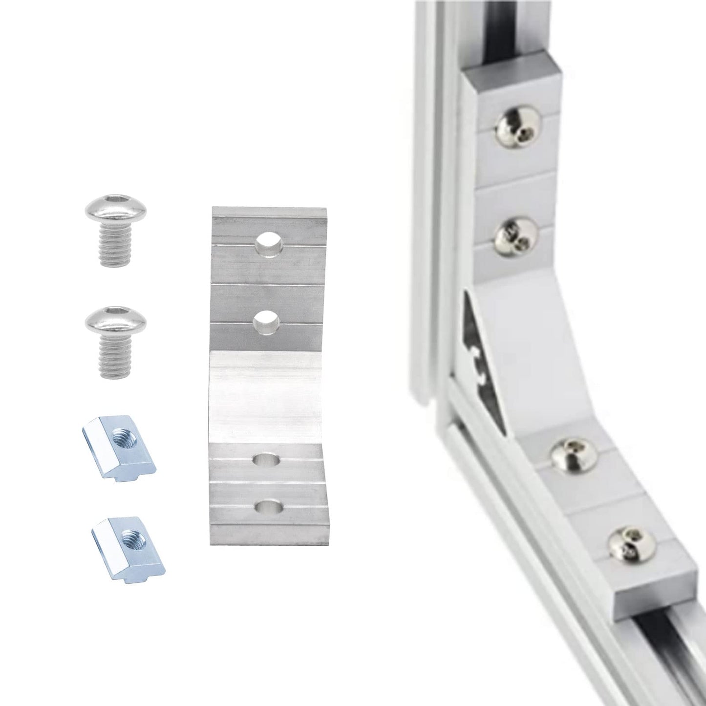Seekliny 4Pcs 4040 Corner Brackets Set with Nuts and Screw 4040 Hardware for 4040 Aluminum Extrusion 4040 Accessories