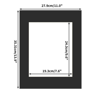 ZBEIVAN 11x14 Black Picture Mats with white Core Bevel Cut Frame Mattes for 8x10 Pictures - Pack of 12