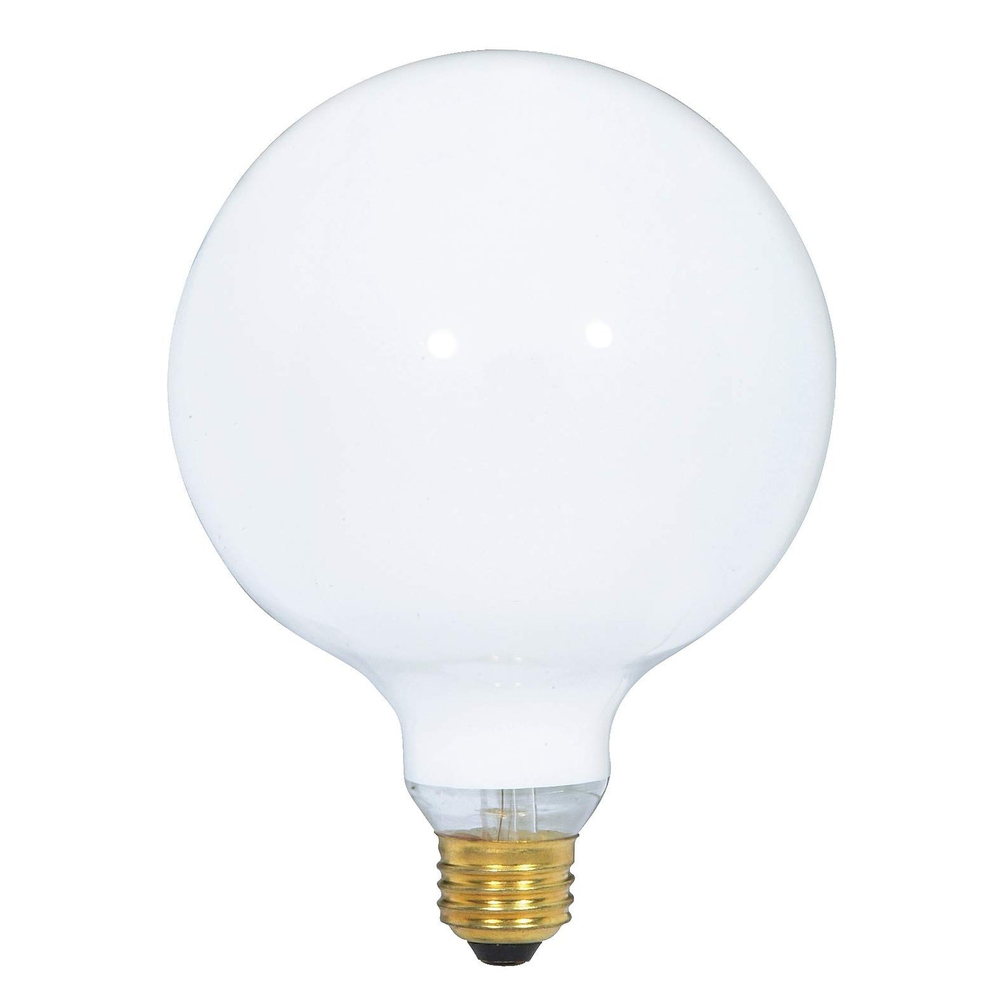 (2 Pack) G40 Incandescent Light Bulb 2700K Soft Light, Decorative Globe Light Bulbs,E26 Medium Base, Perfect use for Decor, Pendant, Bathroom/Vanity Mirror Makeup, Dimmable. (White-Finish, 60-Watt)