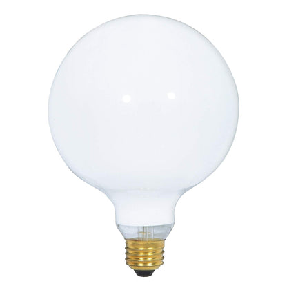 (2 Pack) G40 Incandescent Light Bulb 2700K Soft Light, Decorative Globe Light Bulbs,E26 Medium Base, Perfect use for Decor, Pendant, Bathroom/Vanity Mirror Makeup, Dimmable. (White-Finish, 60-Watt)