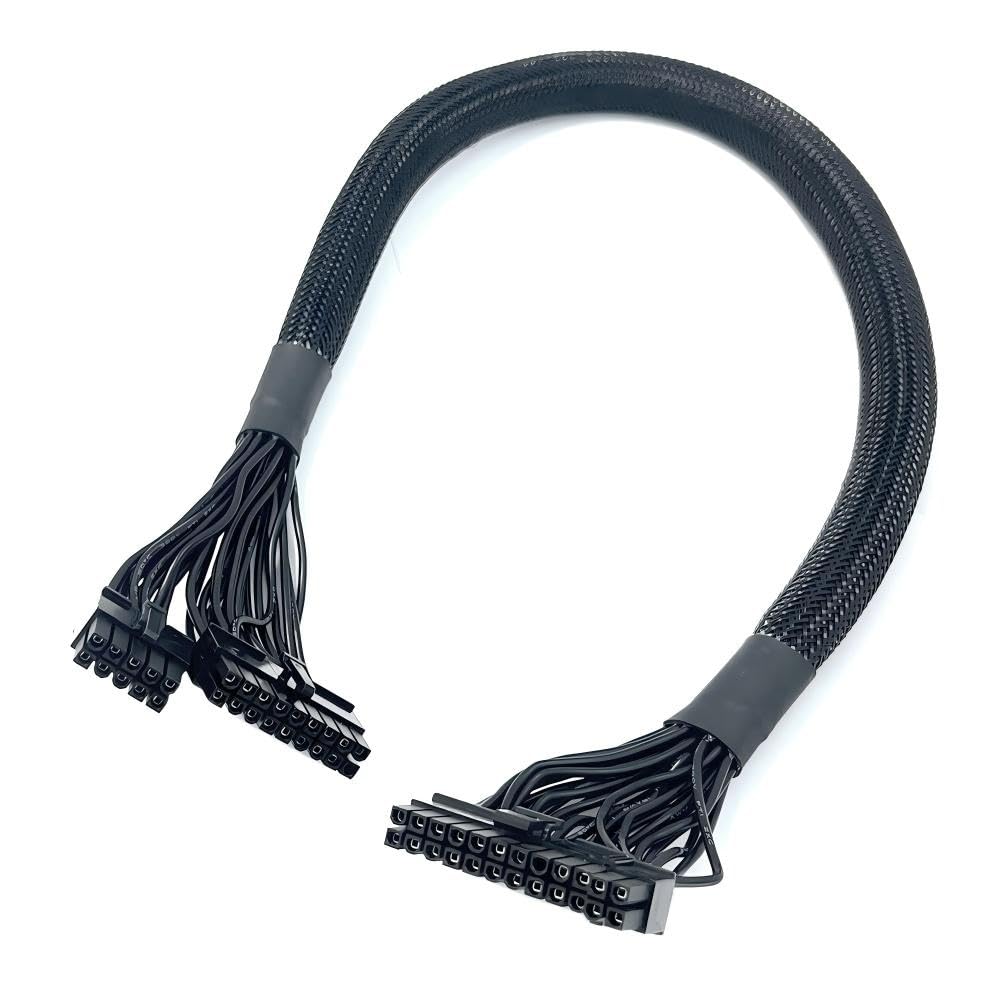 GinTai Power Cable Adapter Sleeved Replacement for Corsair SF 450 SF 600 SF750 SFX 80 Plus 18 PIN 10 PIN to 24 PIN(23.62in) (60cm) Corsair SFX Power Cable, Câble d'alimentation