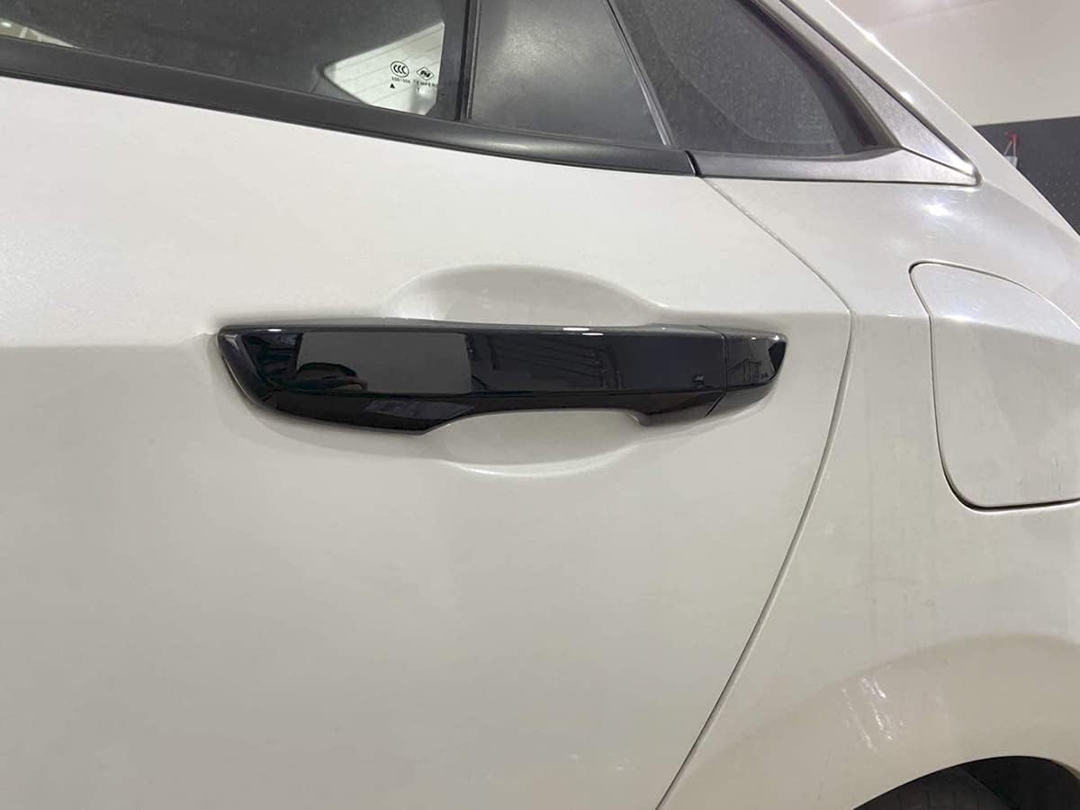 10th Gen Civic Door Handles Cover Exterior Decorative Accessories for Honda Civic 2017 2018 2019 2020 2021 with Smart Keyhole (ABS, Bright Black)