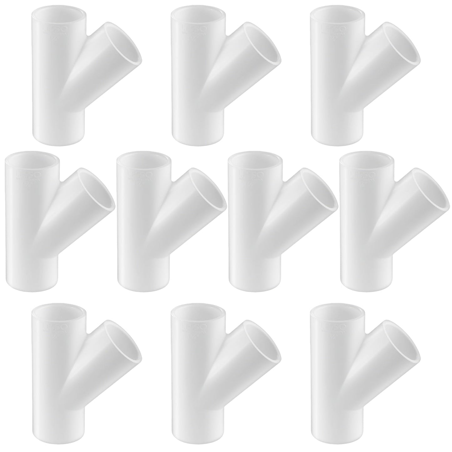 LESSO 3/4" Wye PVC Fitting, High Flow 3/4 Inch PVC Pipe Capacity for Plumbing, Irrigation, Pool, Spa, DIY Projects, Schedule 40 (White)