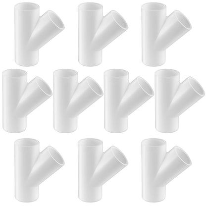 LESSO 3/4" Wye PVC Fitting, High Flow 3/4 Inch PVC Pipe Capacity for Plumbing, Irrigation, Pool, Spa, DIY Projects, Schedule 40 (White)