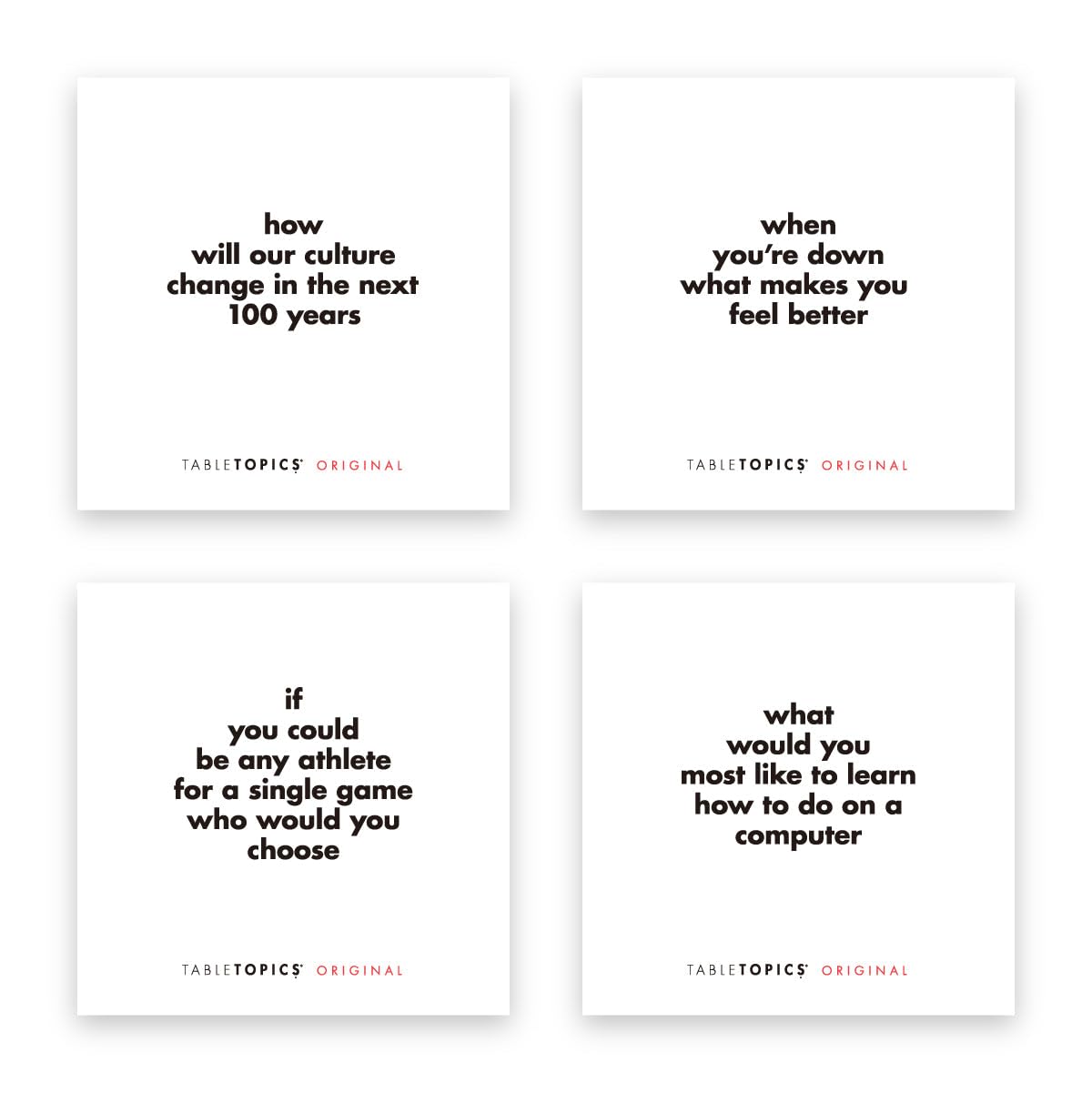 TableTopics - The Original Conversation Starter Cards - 135 Questions to Break The Ice & Build Connection with Friends, Family, & Coworkers - at Home, Parties, & Meetings