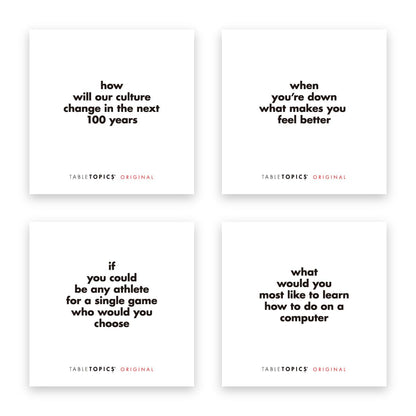 TableTopics - The Original Conversation Starter Cards - 135 Questions to Break The Ice & Build Connection with Friends, Family, & Coworkers - at Home, Parties, & Meetings