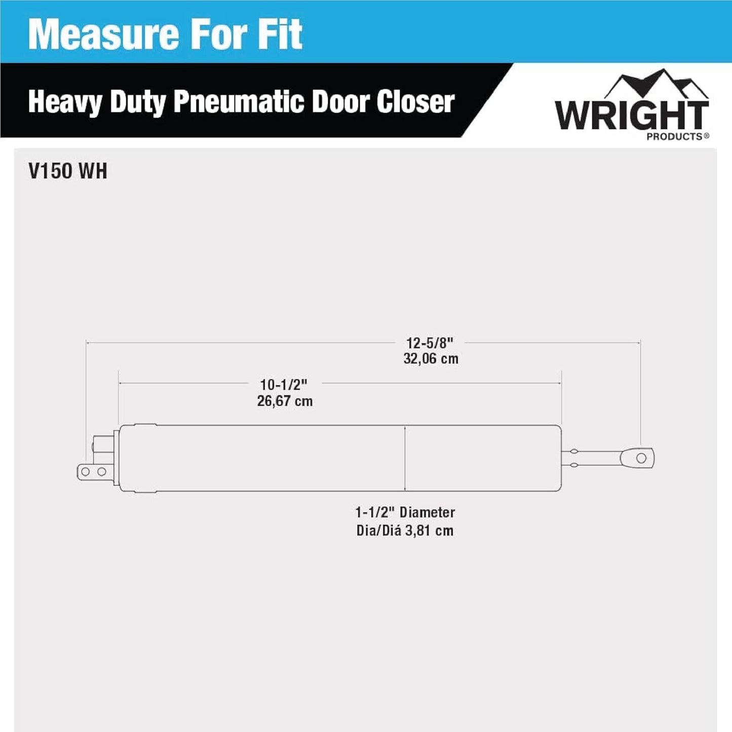 Wright Products - Heavy Duty Pneumatic Screen and Storm Door Closer, White