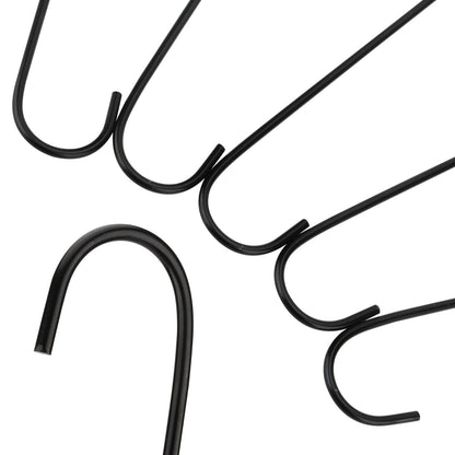 SENJEOK 20 Pack 12 Inch Large Black S Hooks, 30cm Long Metal S Shaped Hooks for Hanging