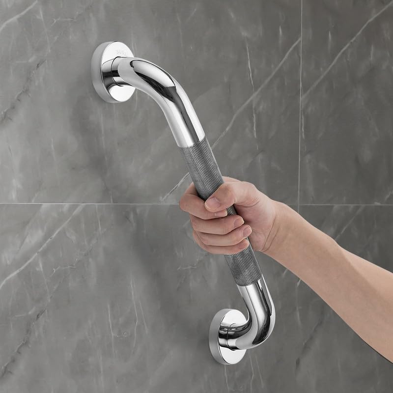 16-Inch Grab Bars for Bathtubs and Showers, Shower Handle for Elderly, Handicap Grab Bars for Bathroom, Shower Grab Bars for Seniors (Polished Nickel 2 Pack)