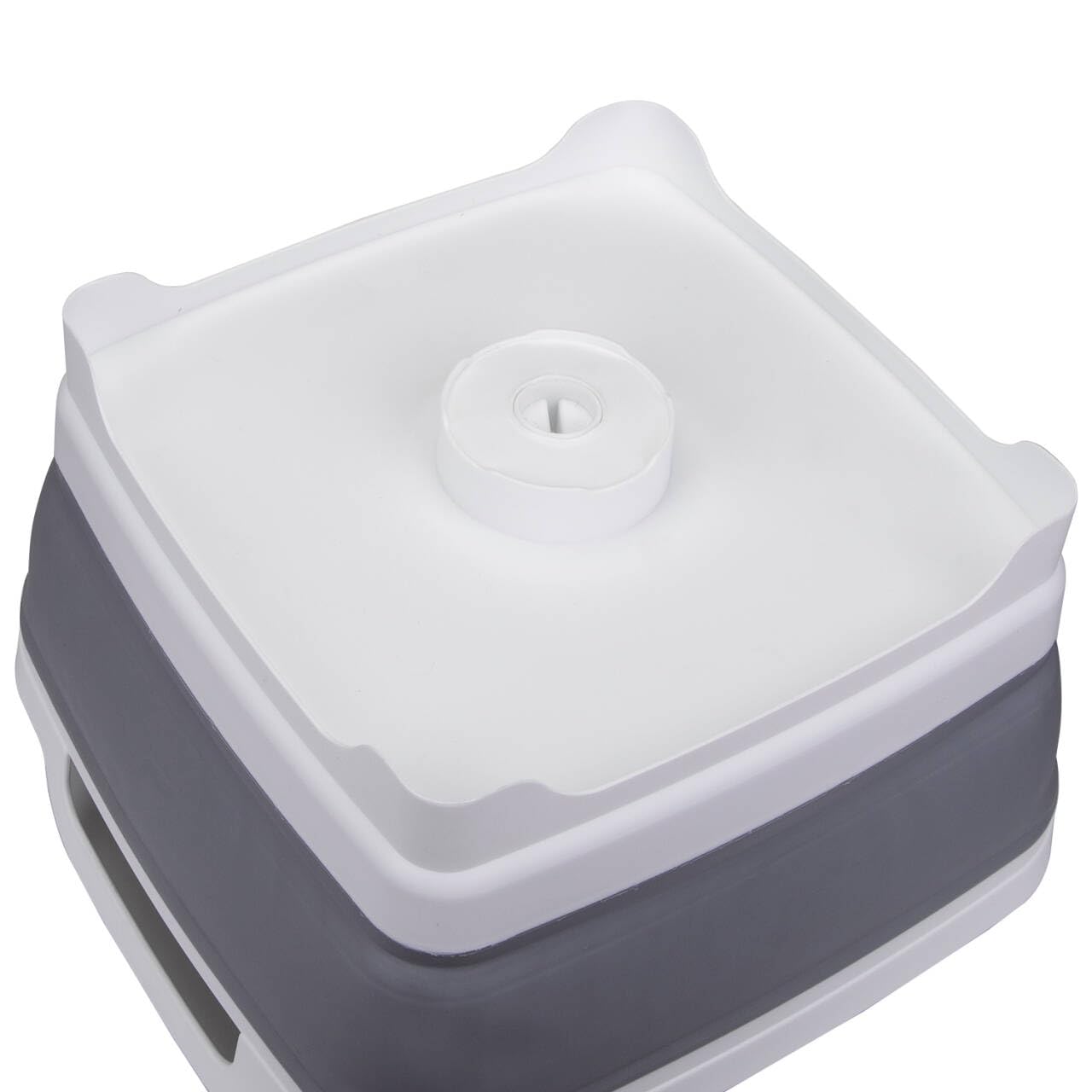 Suwimut 2 Pack Collapsible Wash Basin with Drain Plug Carry Handles, 9L Large Collapsible Sink Tub Portable Dish Tub Foldable Dishpan for Kitchen Sink, Camping Dish Washing Tub, Gray