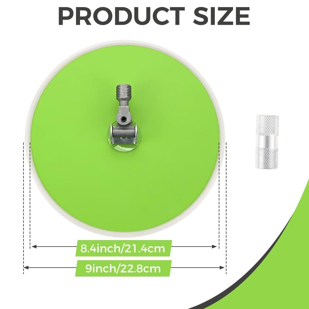 Yetaha 9 inch Drywall Pole Sander, 360 Degree Rotary Round Ceiling Radial Sander, Painting Prep Aluminum Alloy Hook and Loop Replacement, Suitable for Wall Cleaning and Polishing