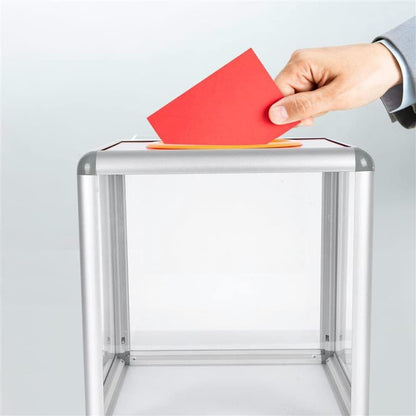 SHUMEI Acrylic Suggestion Box with Voting Slot - Multi-Purpose for Voting, Raffling, Donation, Prayer and Tip Ideal for Elections, Donations, Church, Restaurant and Office