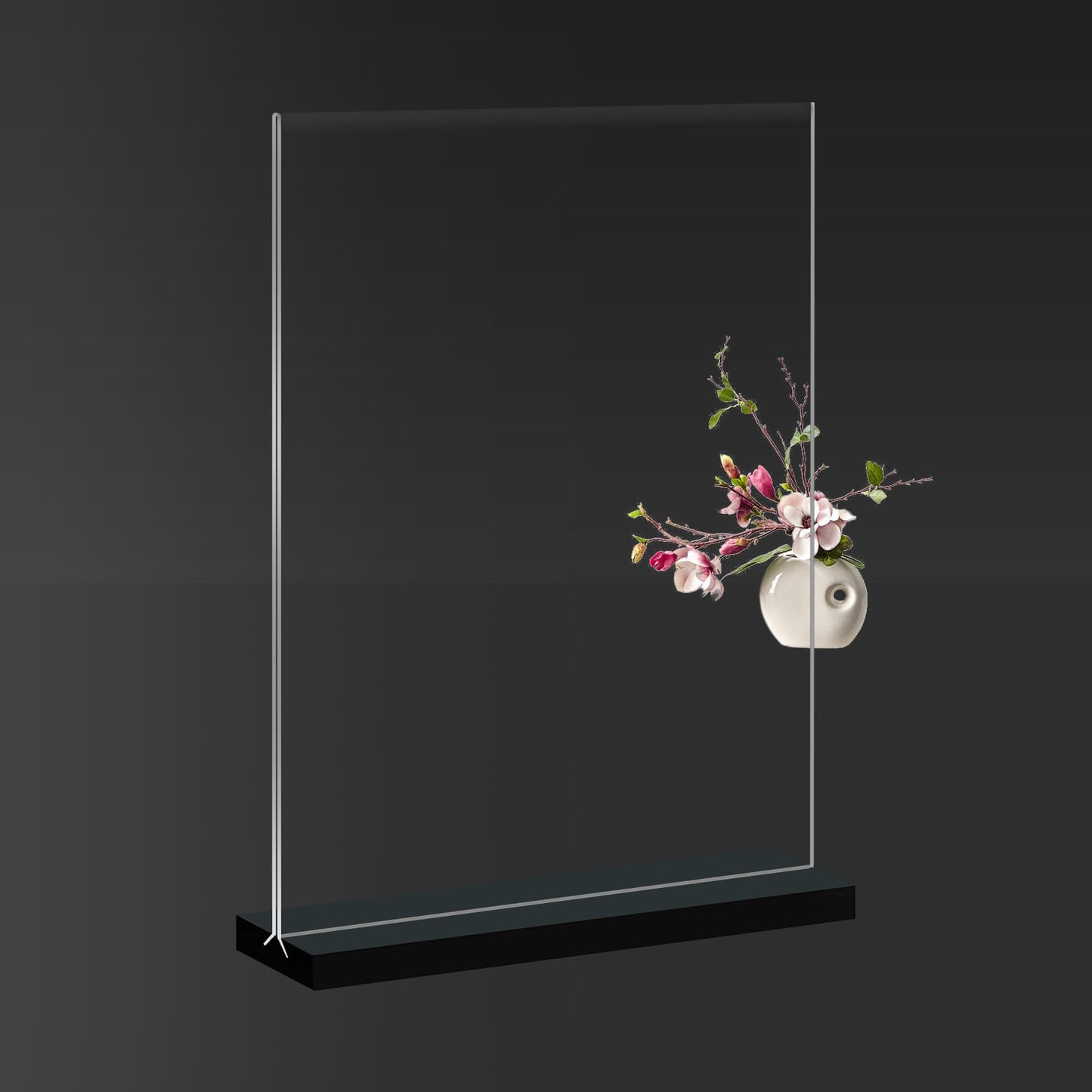 Acrylic Sign Holder 5x7, 6-Pack Plastic Clear Vertical Double-Sided Menu Display Stand with Double-Sided Display, Perfect for Restaurants, Offices, Exhibits