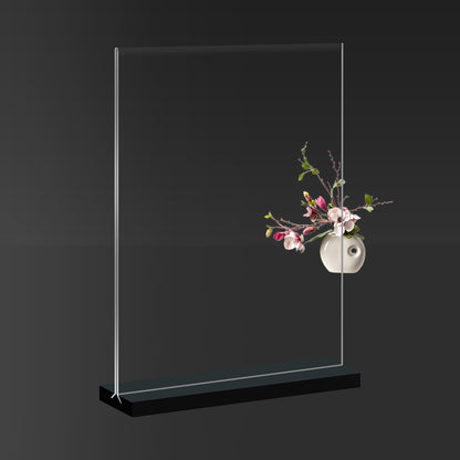 Acrylic Sign Holder 5x7, 6-Pack Plastic Clear Vertical Double-Sided Menu Display Stand with Double-Sided Display, Perfect for Restaurants, Offices, Exhibits