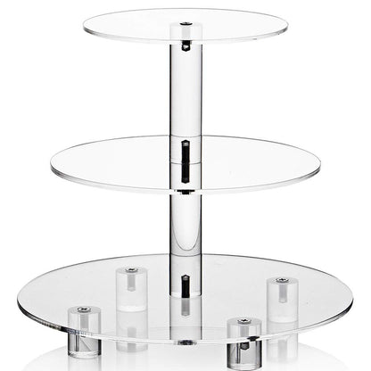 Acrylic Cupcake Stand, Clear Dessert Tower Holder Display with Base for Wedding, Party, Baby Shower