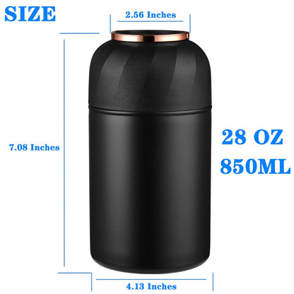 Vuzsbcmx Insulated Food Flask for Hot Food, 28 oz Insulated Food Jar with Folding Spoon and Foldable Fork, Leak Proof Double Wall Vacuum Insulated Soup Container Keep Food/Liquid Hot Or Cold
