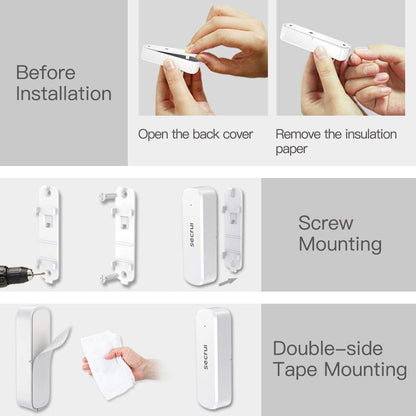 SECRUI Door Chime, Door Chimes When Door Opens with 5 Adjustable Volumes, Easy Installation, 52 Chimes, 500ft Wireless Range, M508+D7, White