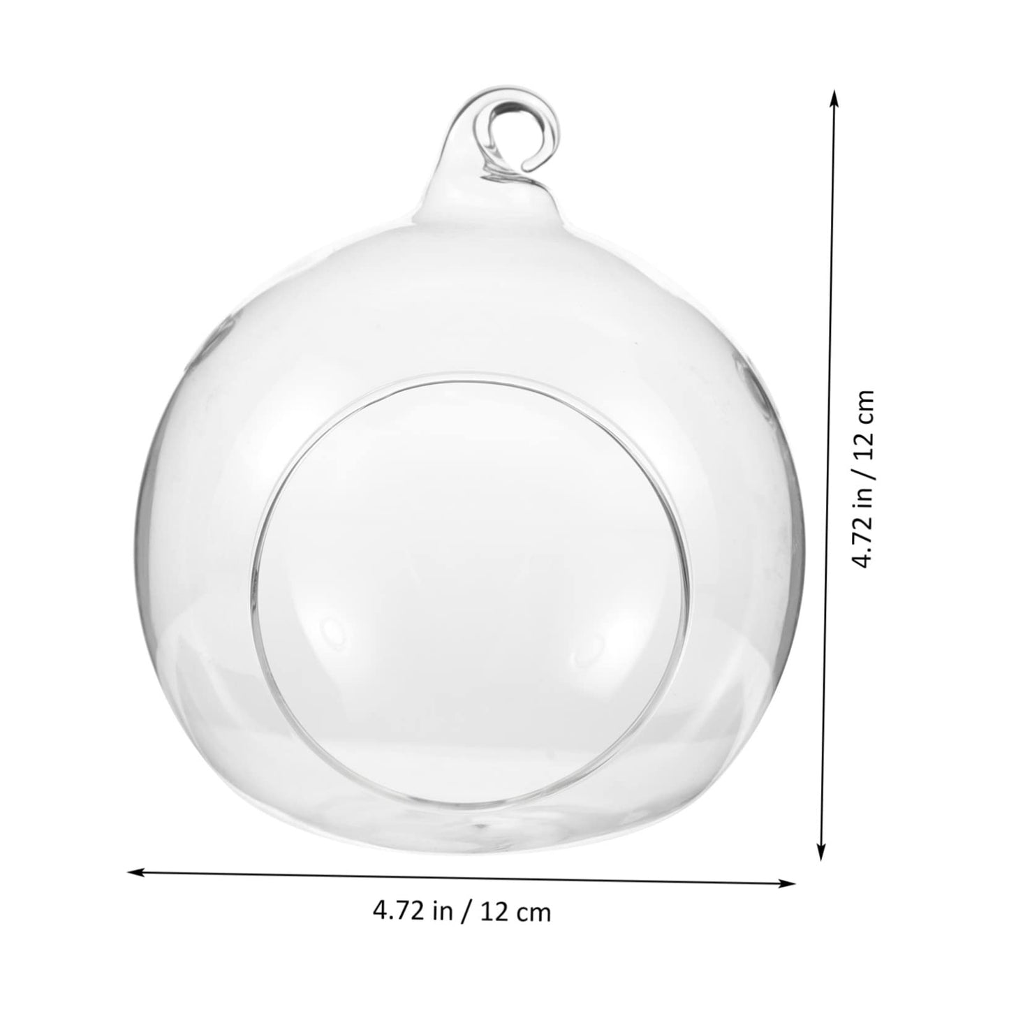SUPVOX 2-Pack Glass Hanging Vase Terrarium 4.72 Inch Transparent Globe for Indoor Air Plants Home Garden Balcony Decorative Plant Containers