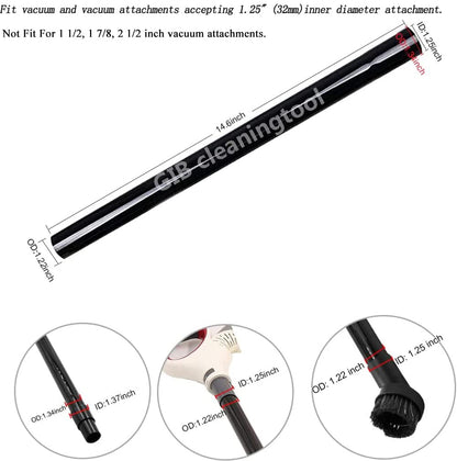 9 Pcs Vacuum Attachments Fit for Shop Vac Accessories 1 1/4" - 3 Pcs Vacuum Extension Wand, 1 1/4 inch (32 mm) & 1 3/8 inch (35 mm) Vacuum Hose Adapter, 1 1/4 inch Vacuum Cleaner Accessories Brush Kit