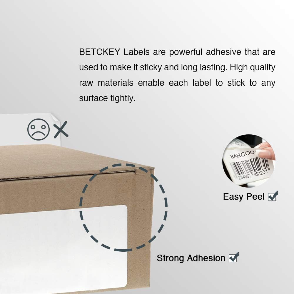 BETCKEY - Compatible DYMO 30323 (2-1/8" x 4") Shipping/Name Badge Labels, Compatible with DYMO Labelwriter 450, 4XL, NOT Fit 550 & 5XL [6 Rolls/1440 Labels]
