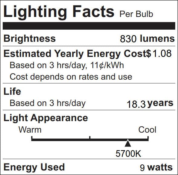 Full Spectrum Sun Light Bulb - A19 9W, Boosts Energy, Mood & Performance, Supports Circadian Rhythm, Near-Perfect Color Rendering, Imitate Sunlight Indoors, CRI of 98+, (5700K)