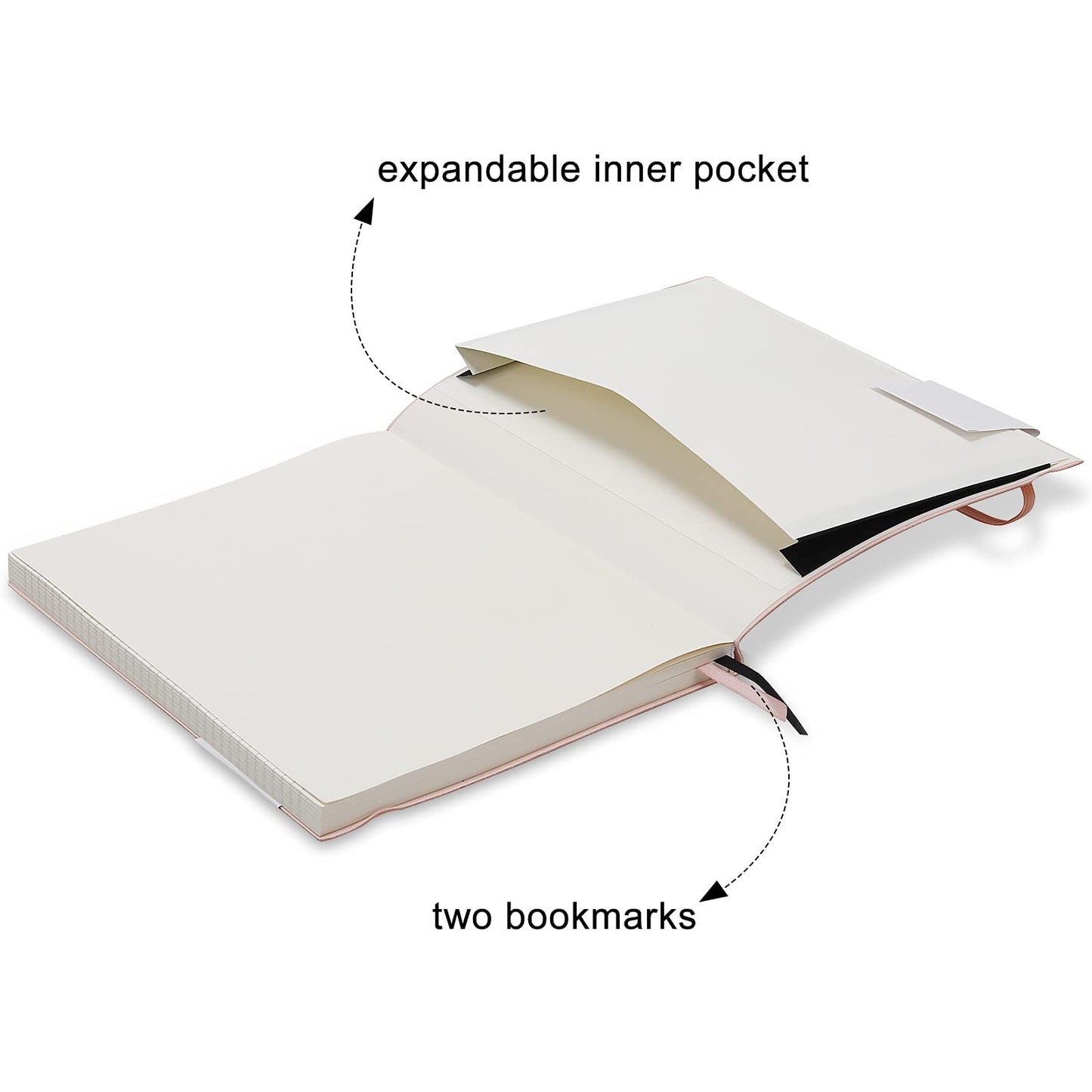Wiisdatek B5 College Ruled Notebook Softcover Journals(2-Pack) - Large Composition Notebook 7.6 x 10 inch with 100gsm Thick Lined Paper, Total 376 Numbered Pages (Black)