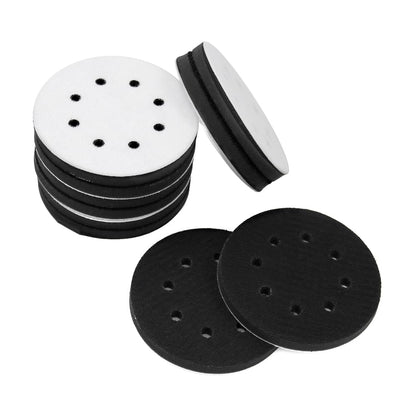 CNQLIS 10 Packs 8 Holes 5 Inch Interface Pads Hook and Loop Soft Sponge Cushion Interface Buffer Backing Pad Density
